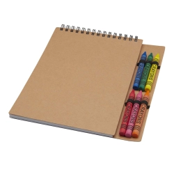 Doodle notatnik A5 z miękką okładką i kredkami świecowymi