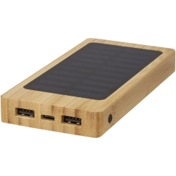 Alata 8000 mAh bambusowy powerbank z ogniwami słonecznymi