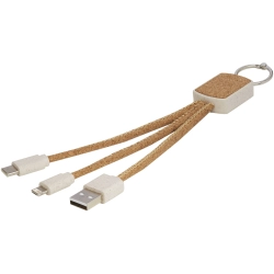 Bates słoma pszeniczna i korek, kabel do ładowarki 3 w 1