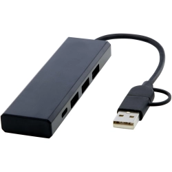 Rise hub USB 2.0 z aluminium z recyklingu z certyfikatem RCS