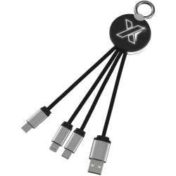 Kabel z podświetlonym logo 3w1 z brelokiem - SCX.design C16