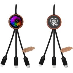 SCX.design C37 kabel ładujący 5-w-1 z podświetlanym logo i drewnem
