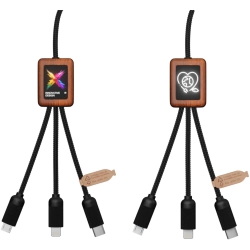 SCX.design C38 kabel ładujący 5-w-1 z podświetlanym logo i drewnem