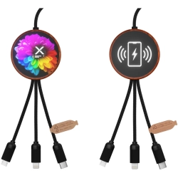 SCX.design C40 kabel ładujący z podświetlanym logo 5-w-1 rPET