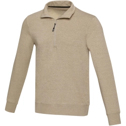 Tin sweter unisex Aware™ z materiałów z recyklingu z zamkiem błyskawicznym na 1/4 długości